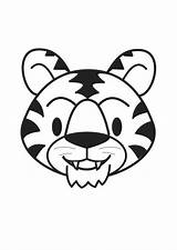 Tiger Head Coloring Large sketch template