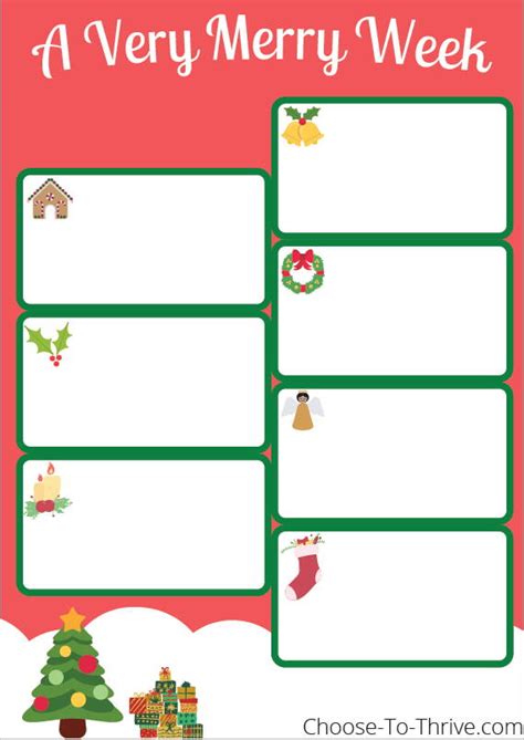 christmas themed daily  weekly printable planners thrive