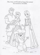 Frozen Coloring Pages Printable Disney Anna Elsa Olaf Version sketch template