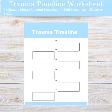 trauma timeline worksheet digital  printable   etsy