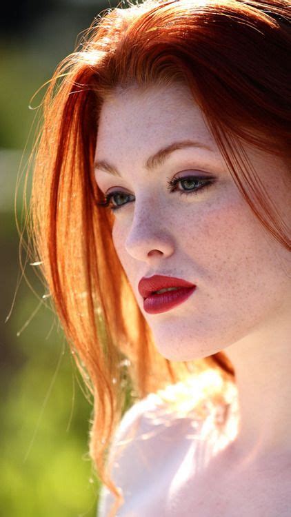 totally dramatic fire red hair pale skin and freckles the lipstick shade rocks with her tone