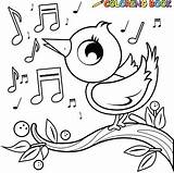 Singing Bird Coloring Branch Cute Vector Book Stock Vectors Birds Illustration Pic Birdsong Shutterstock Chirping Search Preview sketch template