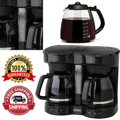 dual carafe coffee maker  full  cup pot large double drip brewer