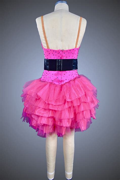 hot pink ruffle skirt with black belt randall designs