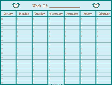 blank weekly calendar  lisa organizes life lisa organizes life