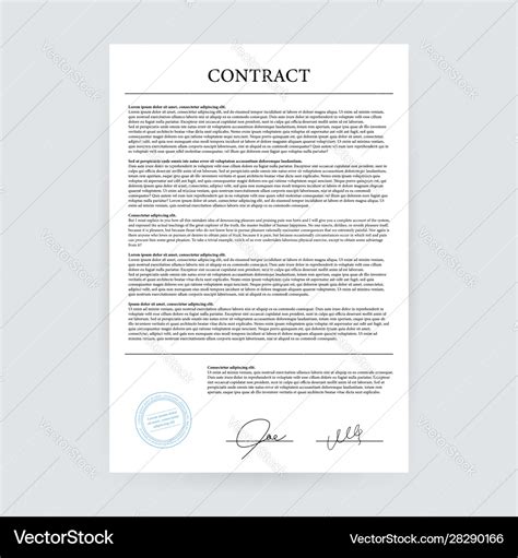 contract agreement paper blank  seal vector image