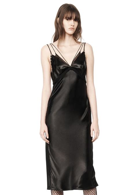 alexander wang ‎satin slip dress ‎ ‎3 4 length dress‎ official site