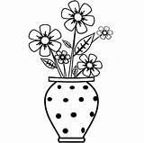 Pot Flower Coloring Pages Printable Getcolorings Pots Color Print sketch template