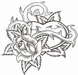 Coloring Herz Flowers Sketch Zeichnungen Cuore Graffiti Getdrawings Thelob Zeichnung Cliparting Rosen Colorare Thorn Bellissime sketch template