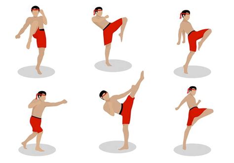 muay thai action pose free vector download free vectors clipart graphics and vector art