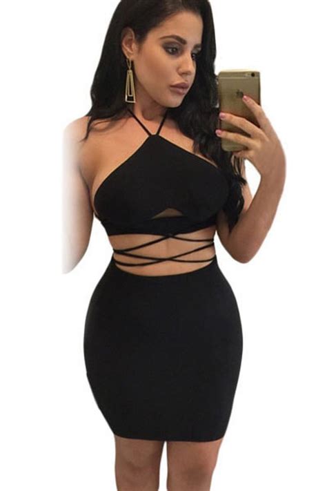 sexy two piece crop top halter sundress online store for women sexy