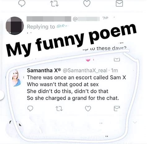 Samantha X Shares Instagram Poem About Sex Work Daily Mail Online