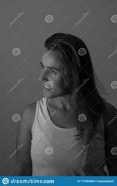 Woman Portrait Indoors In Different Positions Stock Image Image Of