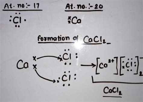 write electron dot structure  chlorine     calcium   show formation