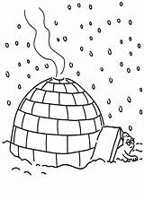 Igloo Shelter Eskimo sketch template