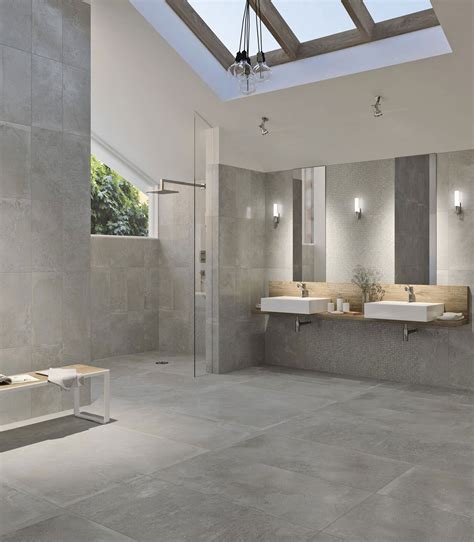 contemporary bathroom  stonepeaks porcelain floor  wall tiles floornature