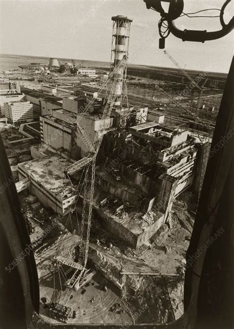 aerial view of chernobyl soon after the accident