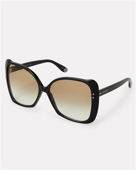 gucci oversized square frame sunglasses in beige intermix®