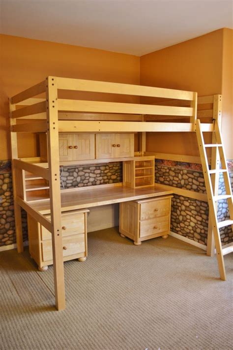 childrens student full sized loft bed  desk system  diy loft bed cool loft beds