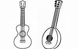 Guitar Ukulele Outline Clipartmag Coloring Pages Template Electric sketch template