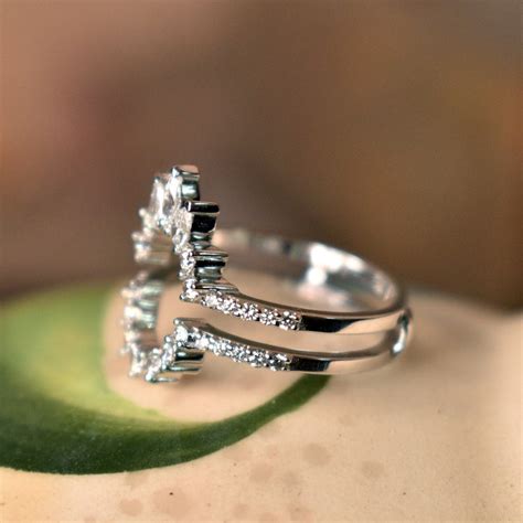 diamond ring guard enhancer  oval engagement ring  etsy