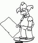 Simpson Krusty Triste Clown Masculino Infantiles Colorier Ludinet Colorir sketch template