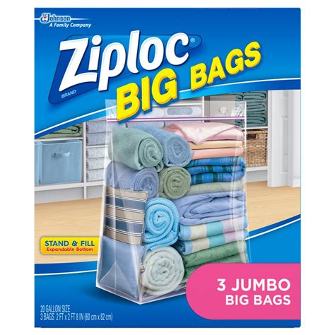 ziploc  gal jumbo plastic storage bag   home depot
