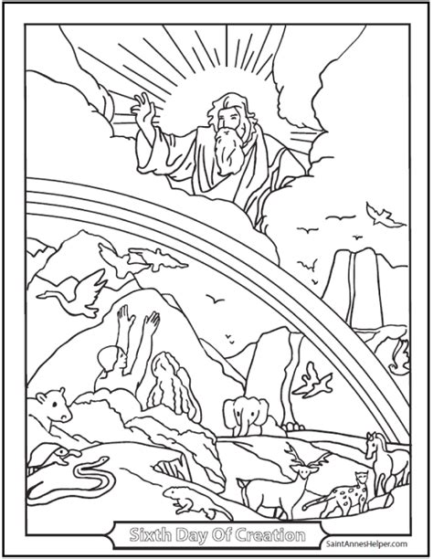creation coloring pages bible story god created heaven  earth