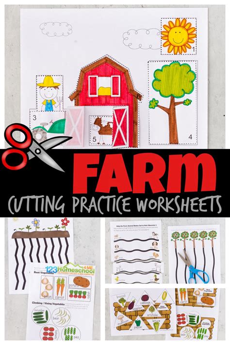 farm cutting practice worksheets
