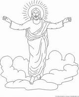 Jesus Coloring Ascension Christ Pages Transfiguration Clipart Template Colouring Children Drawing Thursday Library Holiday Popular Sketch Clip sketch template