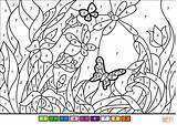 Number Coloring Color Flower Garden Pages Paint Sheets Numbers Printable Supercoloring Worksheets Drawing Dot sketch template