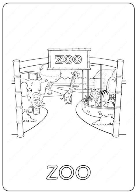 printable zoo coloring page book  zoo animal coloring pages