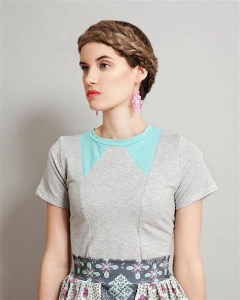 grey and aqua contrast collar tshirt top supayana spring by supayana 45