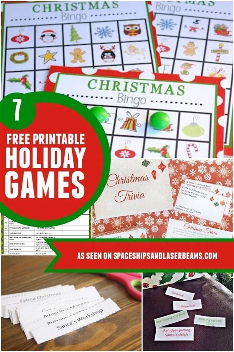 printable holiday games perfect   class party  family game