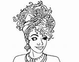 Coloring African Pages American Woman Girl Printable Color Book Colouring Books Colorings sketch template