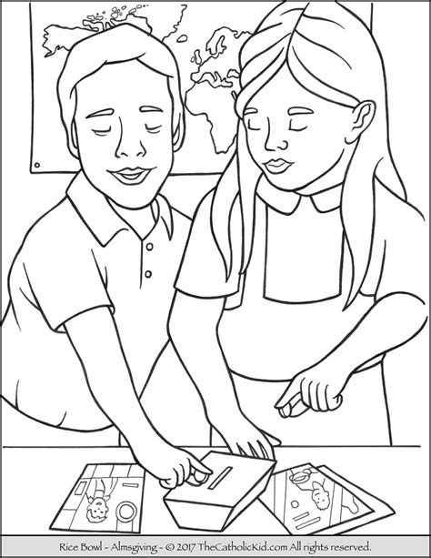 lent rice bowl coloring page catholic coloring cartoon coloring