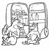 Masha Bear Wolves Coloring Pages Refrigerator Eat Everything Happy Find They Pages2color раскраски Cookie Copyright 2021 sketch template