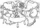Coloring Pages Thanksgiving Kids Feast Babar Dinner Coloringkidz Getcolorings sketch template