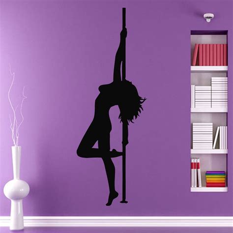 Modern Fashion Sexy Girl Wall Decals Pole Dancer Posters Vinyl Decal