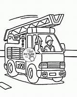 Fire Fireman Wuppsy Firetruck Transportation sketch template