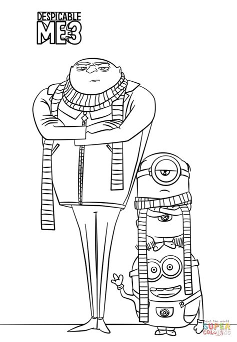 felonious gru  minions coloring page  printable coloring pages