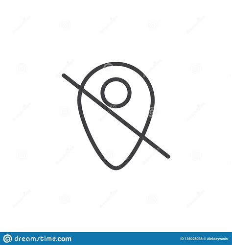 lost gps signal outline icon stock vector illustration  pointer