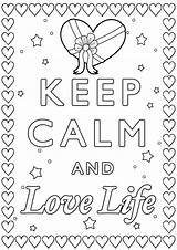 Calm Keep Coloring Life Pages Hearts Adult Important Stars Crown Template sketch template
