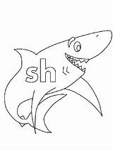 Coloring Sh Shark Letter Pages Printable Alphabet Alphabets Education Lower Case Abc sketch template
