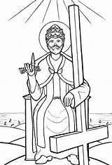 Peter Coloring St Catholic Chair Saint Pages Clipart Kids Keys Kingdom Holding Apostle Saints Sheets Colouring Feast San School Crafts sketch template