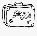 Suitcase Coloring Luggage Sketch sketch template