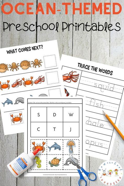 printable ocean worksheets  preschool preschool lessons