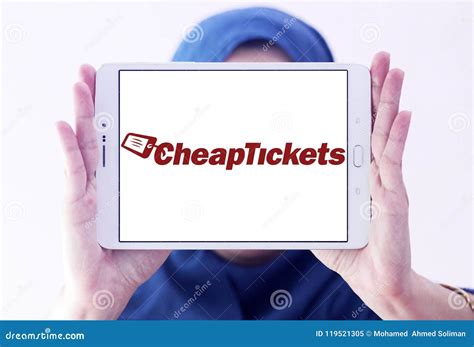 cheaptickets travel company logo editorial image image  cars focusing