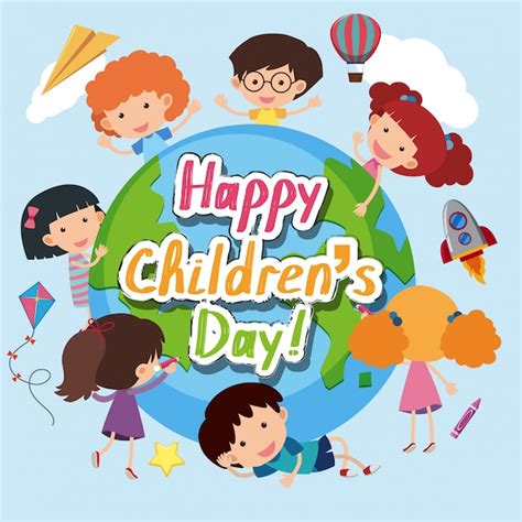 happy childrens day poster  happy kids   world premium