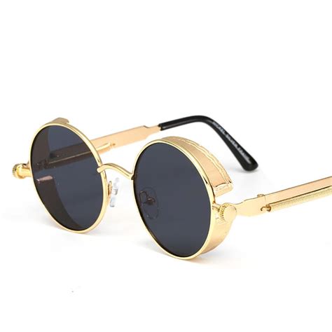 round frame spring temples steampunk sunglasses winokyshop